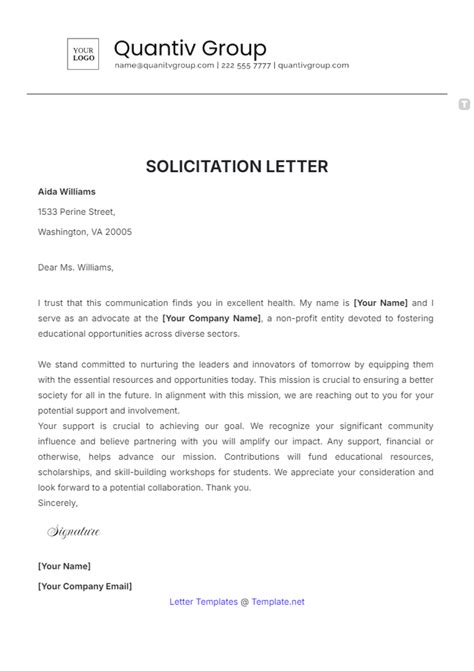 sample letter for solicitation of financial support|30 Editable Solicitation Letters (Free Samples) .